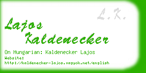 lajos kaldenecker business card